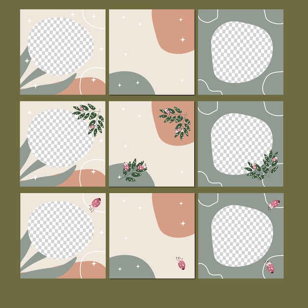 instagram template jpeg png ai eps leaves leave
