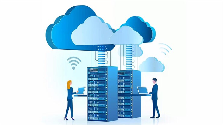 Vektor interdisciplinary project management the future of cloud computing in the style of digital