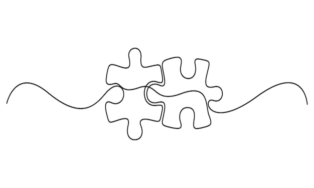 Interlocking Puzzle Pieces in Continuous Line