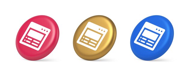 Internet document tax form banking account web page button virtual browsing interface 3d icon
