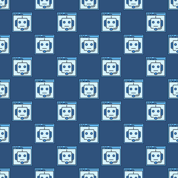 Internet or Web Chatbot vector colored seamless pattern