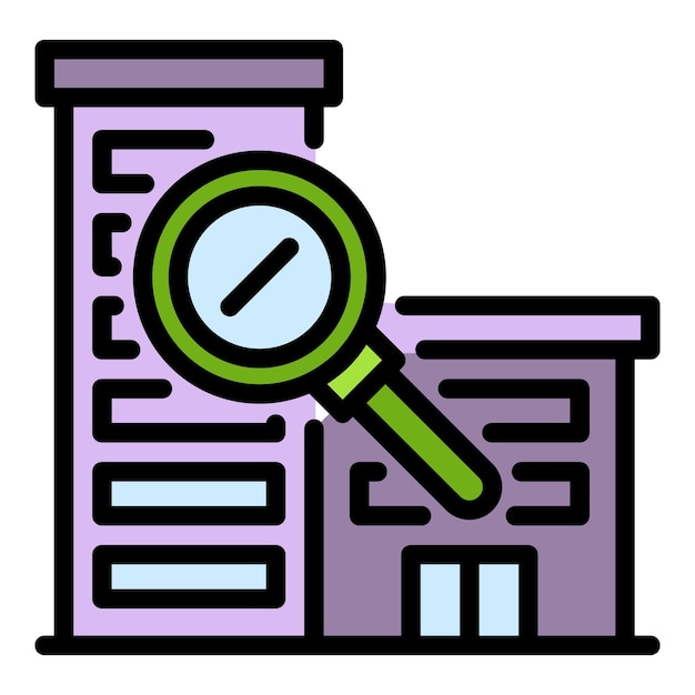 Internship building icon Outline internship building vector icon color flat isolated