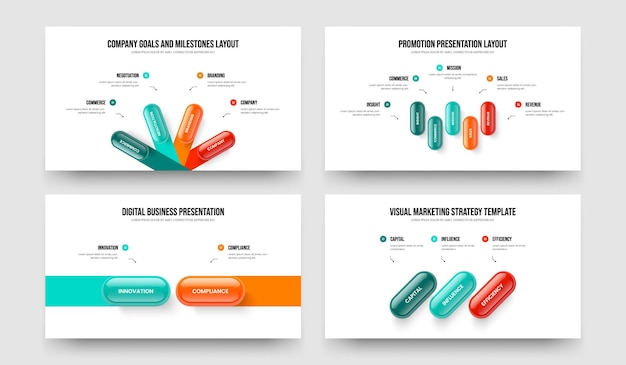 investor planning four five two three option diagram frame design vector illustration collection