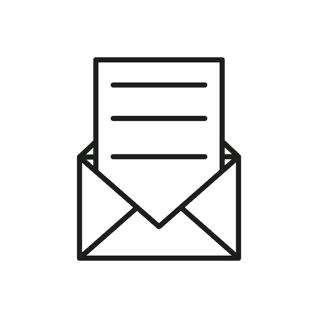 invitation letter for event icon symbol mark in outline style