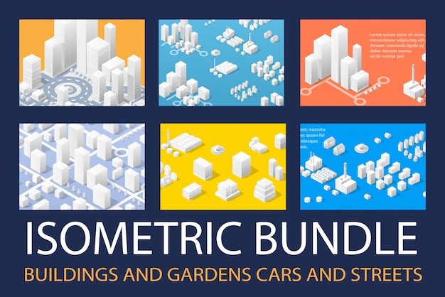isometric 3d set for design