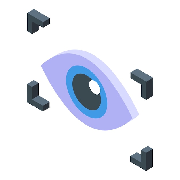 Isometric eye scanning with augmented reality elements