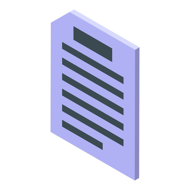Isometric office paper representing business documents and reports