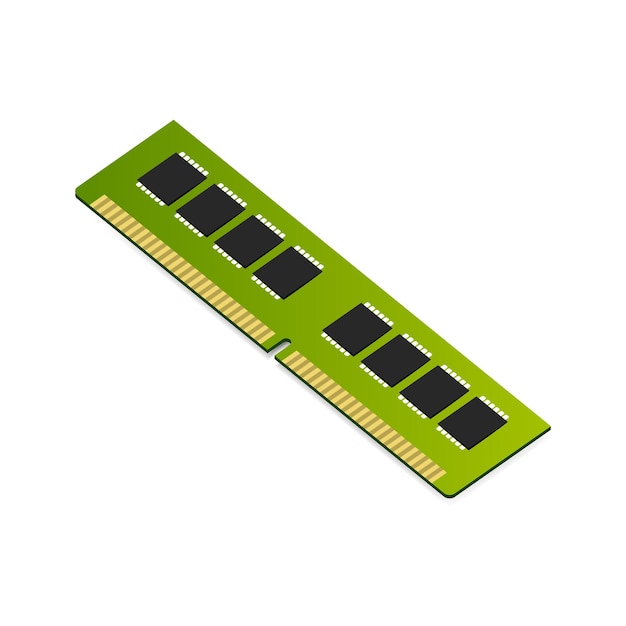 Isometric RAM memory module icon Vector illustration