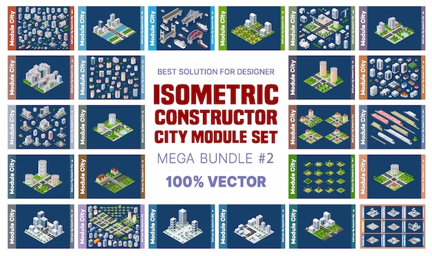 isometric set of blocks module of areas