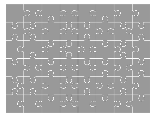 Jigsaw puzzle layout template Grey scheme grid