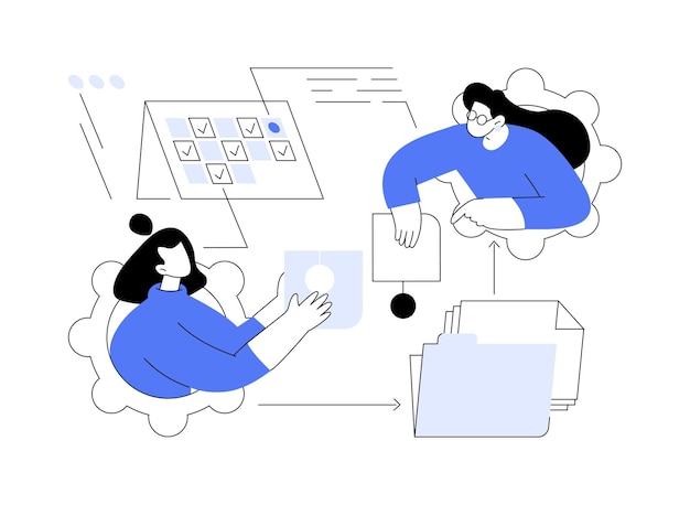 Job sharing abstract concept vector illustration