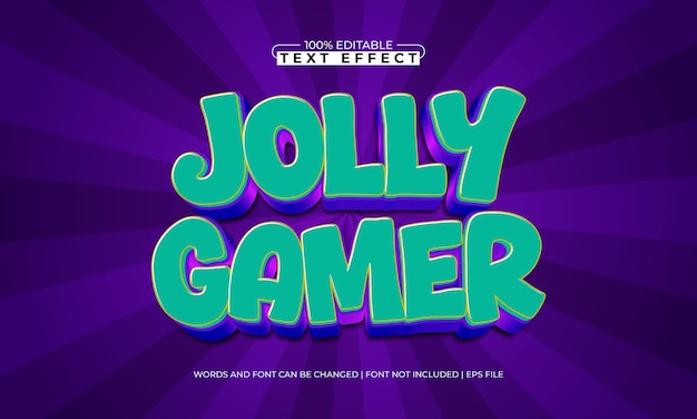 jolly gamer editable text effect with a play and joyful text style