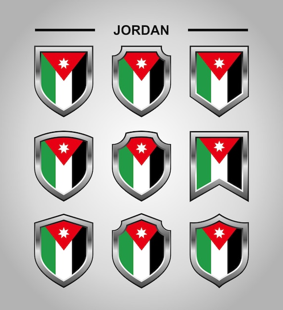 Jordan National Emblems Flag and Luxury Shield