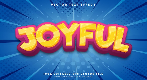 joyful 3d editable text style effect with happy kids theme