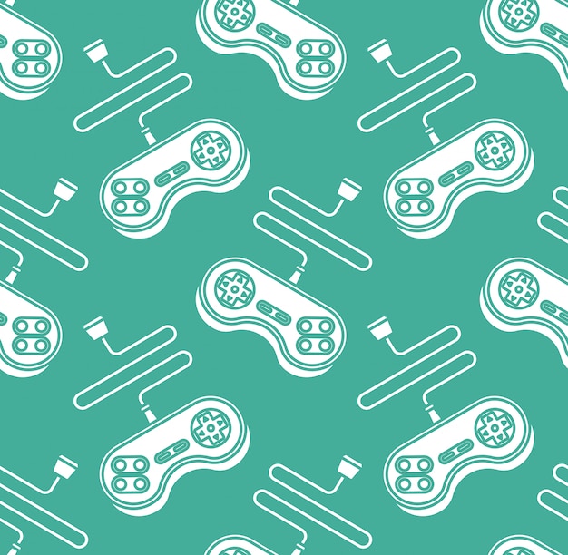 Joystick seamless pattern. Gamepad ornament. VideoGame Controller Texture