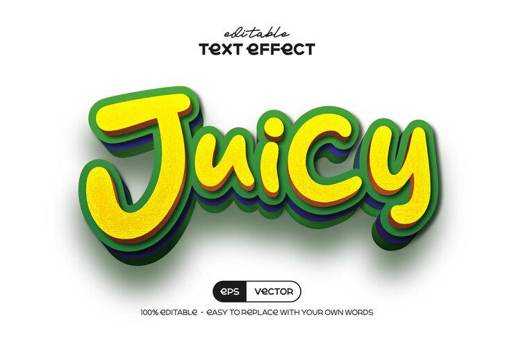 Vektor juicy 3d text effect
