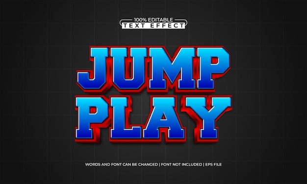 jump play editable text effect with a sport and play text style