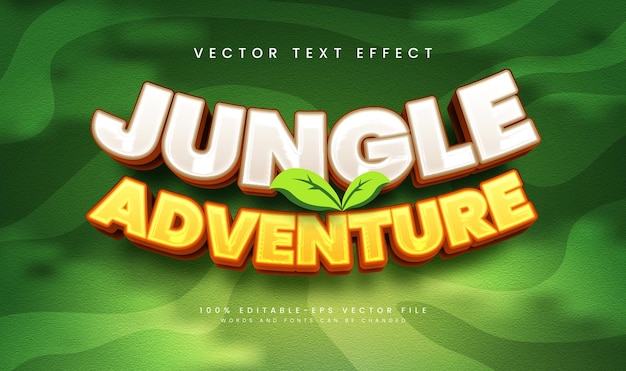 jungle adventure editable vector text effect suitable for tropical or natural wild theme