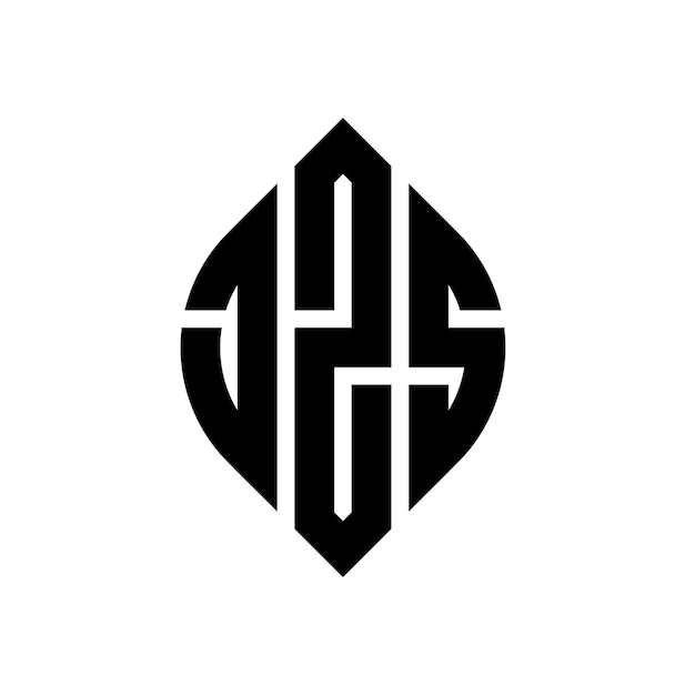 JZS circle letter logo design with circle and ellipse shape JZS ellipse letters with typographic style The three initials form a circle logo JZS Circle Emblem Abstract Monogram Letter Mark Vector