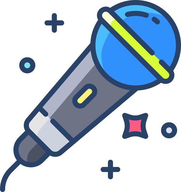 Karaoke linear color illustration