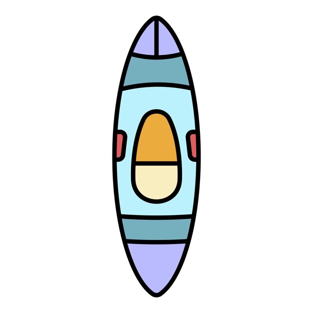 Kayak icon Outline kayak vector icon color flat isolated on white