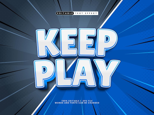 keep play editable text effect in joyful and happy text style