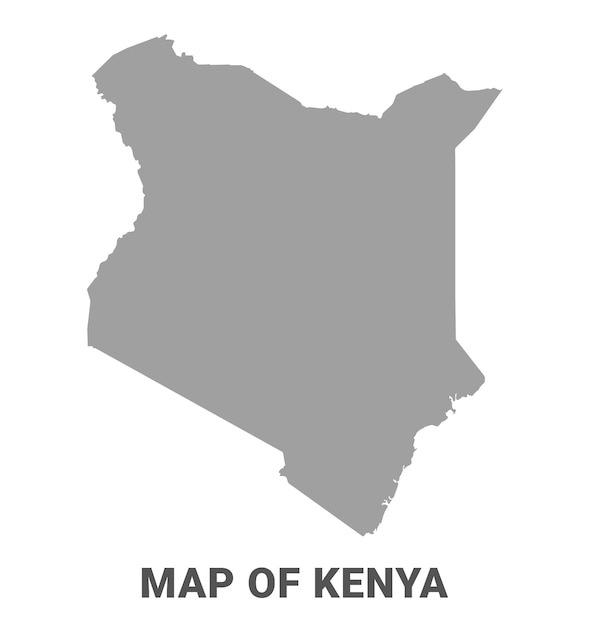 kenya map grey simple flat vector
