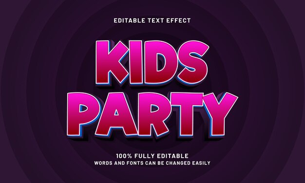 kids party editable text effect with a gaming and play text style