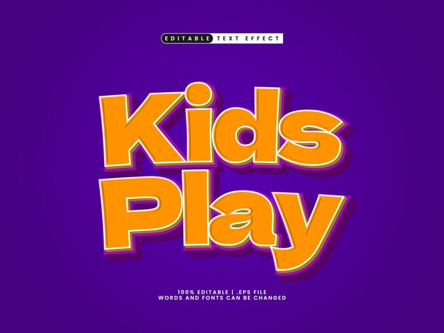 kids play editable text effect in colorful and happy text style