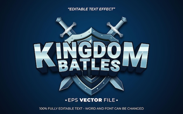 kingdom batles editable text effect vector 3d for game