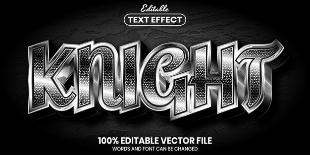knight text, font style editable text effect