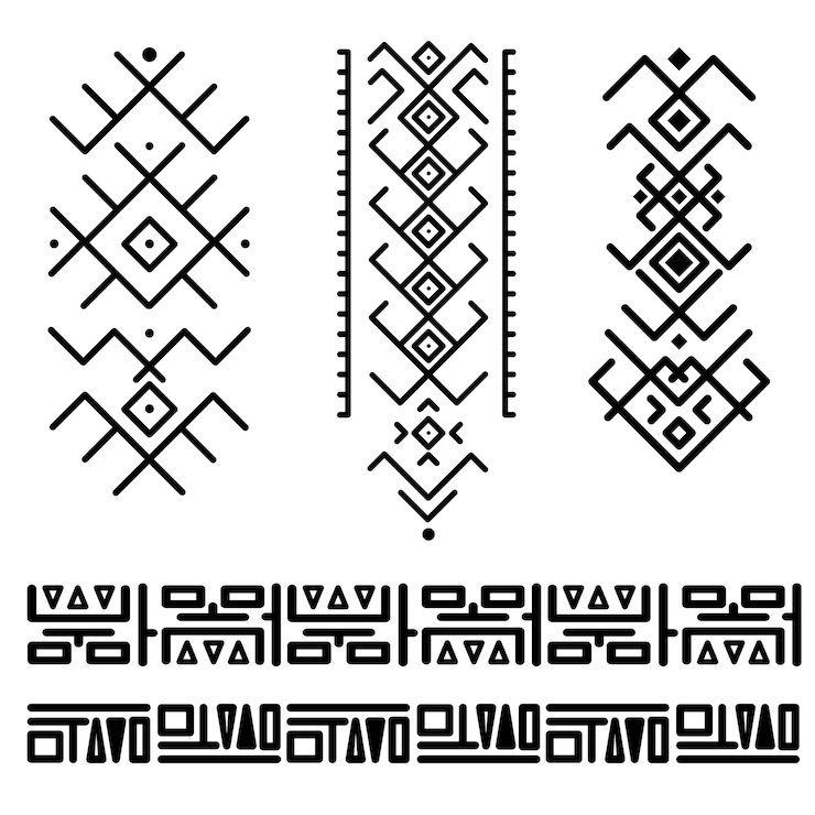 Vektor kolekce kmenových geometrických tetování
