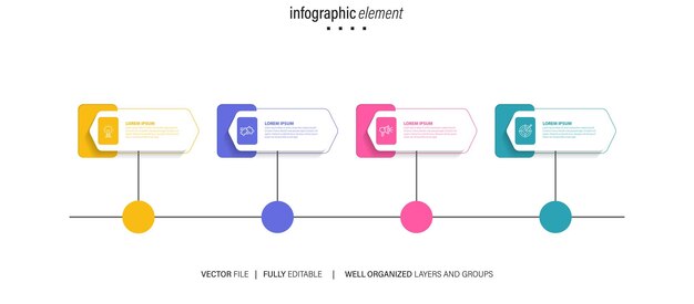 Kolekce šablon vektorových infografických prvků
