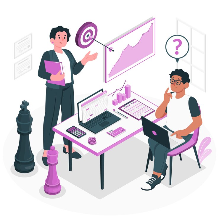 Vektor koncept ilustrace strategického poradenství