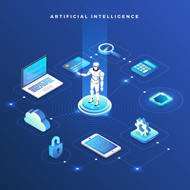 Koncept ilustrace umělé inteligence AI