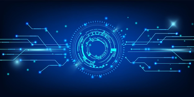 Koncept kruhového panelu HUD pro technologie