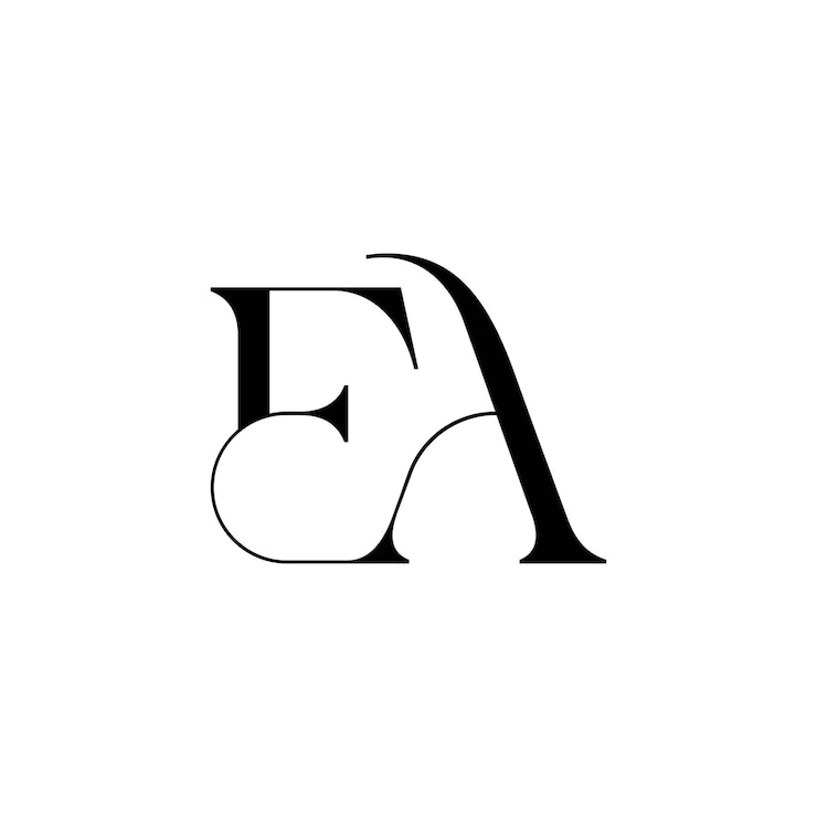 Vektor kreativní úvodní moderní minimalistický nadčasový návrh loga monogramu s negativním prostorem