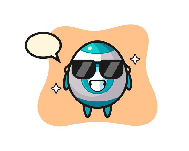 Kreslený maskot rakety s cool gestem, roztomilý design pro tričko, nálepku, logo