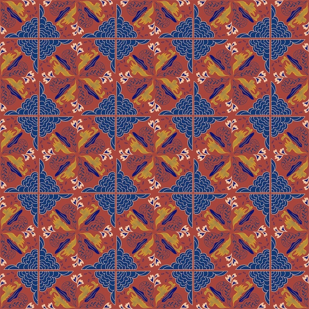 Květinové bezešvé pozadí vzoru Zahrada Příroda Damask Aboriginské umění ornamentů