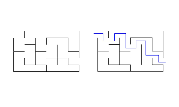 Labyrinth maze game vector illustration Find right way simple logic game Puzzle for kids