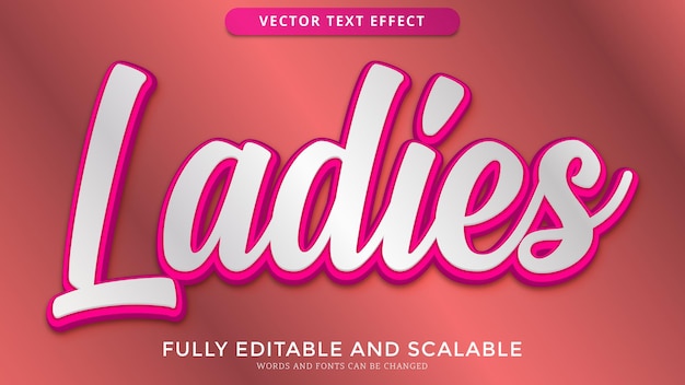 ladies text effect editable eps file