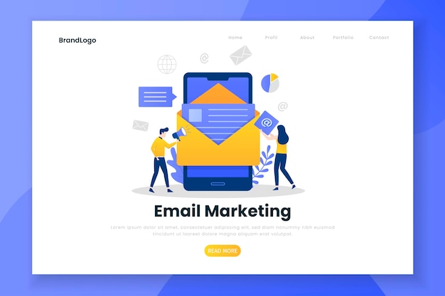 Landing page template of email marketing