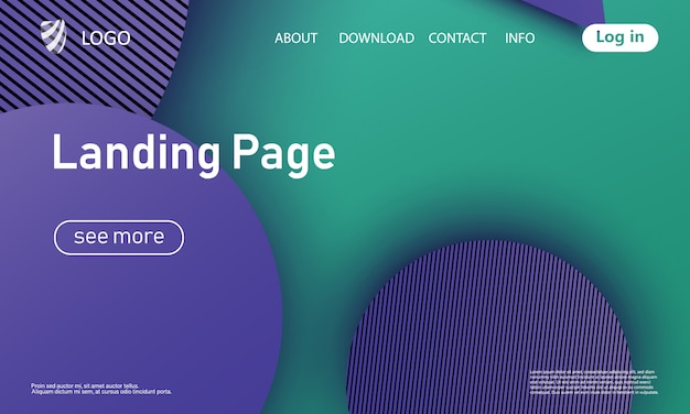 Landing page. Website template. Abstract background. Web design landing page. Trendy gradient poster. illustration.