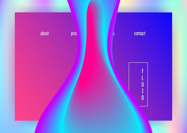 Landing page with liquid dynamic elements and fluid shapes