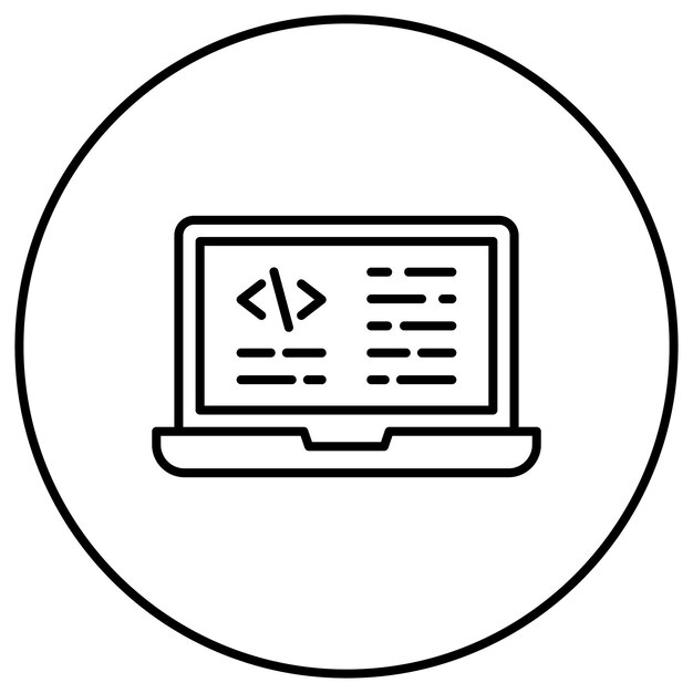 Laptop Coding icon vector image Can be used for Web Hosting