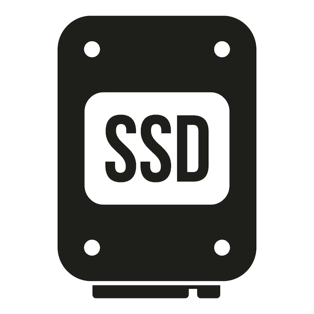 laptop repair ssd disk icon simple vector button service mobile data system