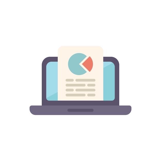 laptop showing statistical business report with charts and diagram