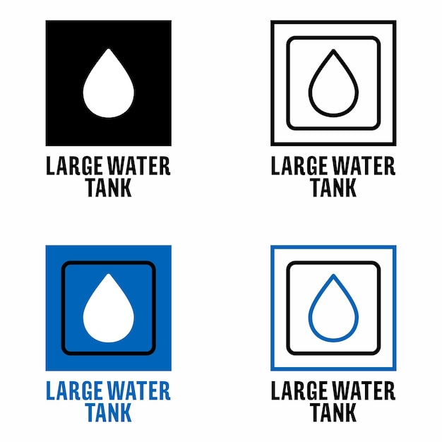 large water tank vector information sign