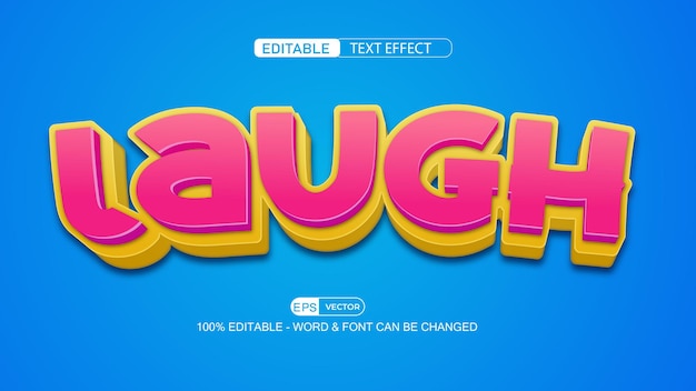 laugh editable text effect vector 3d style with background