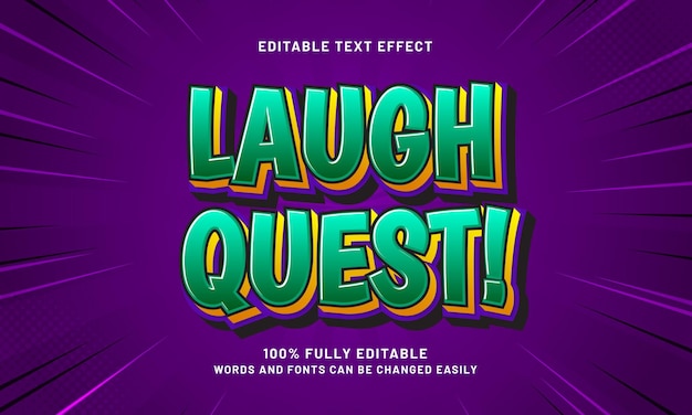 laugh quest editable text effects with a game and happy theme